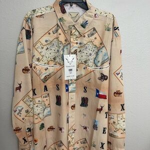 Vaccari Beige Dress Shirt